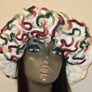 Crochet ruffle hat